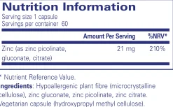 Pure Encapsulations Zinc Complex 60 caps