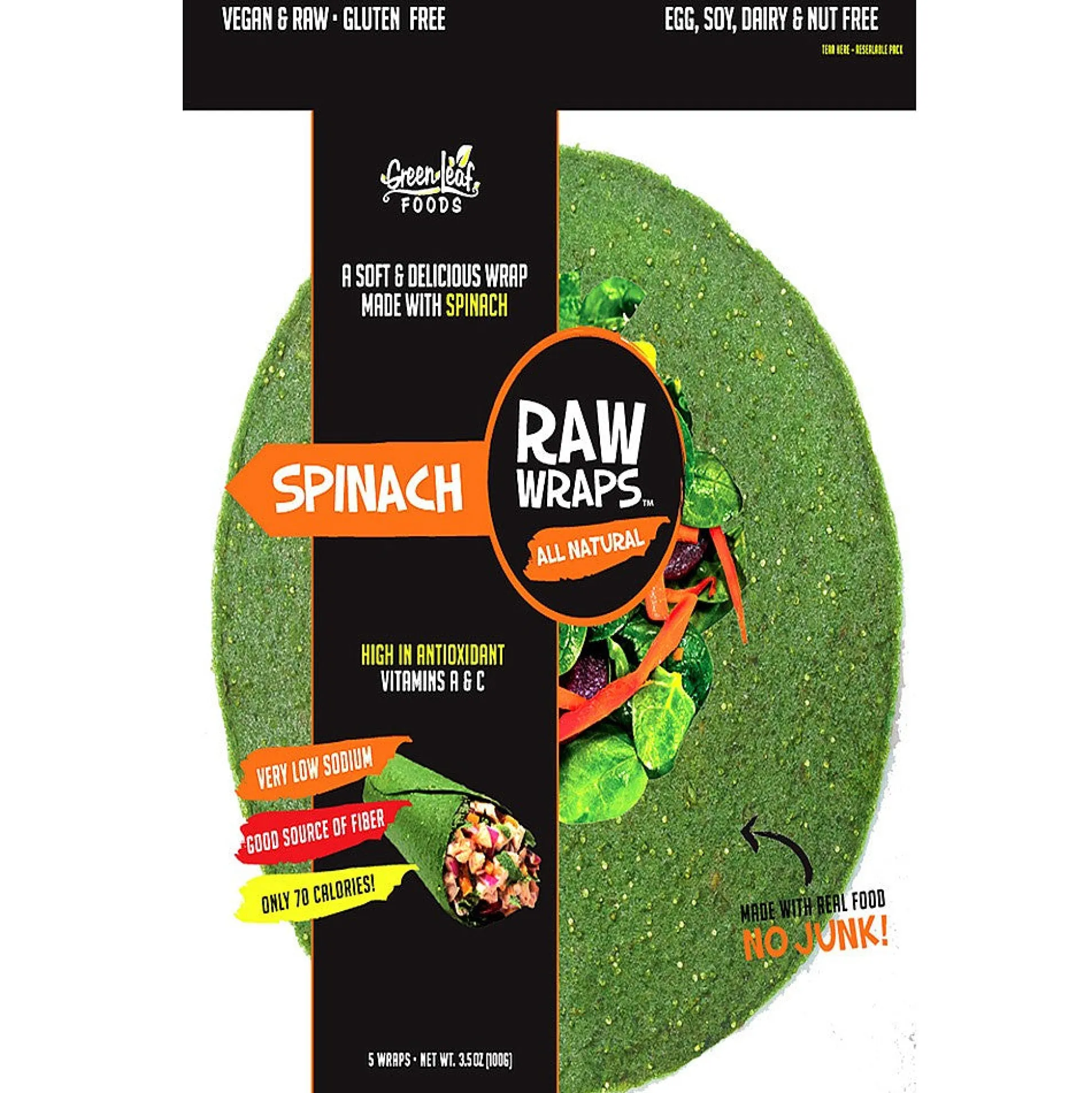 Raw Wrap Spinach Flavour 100g