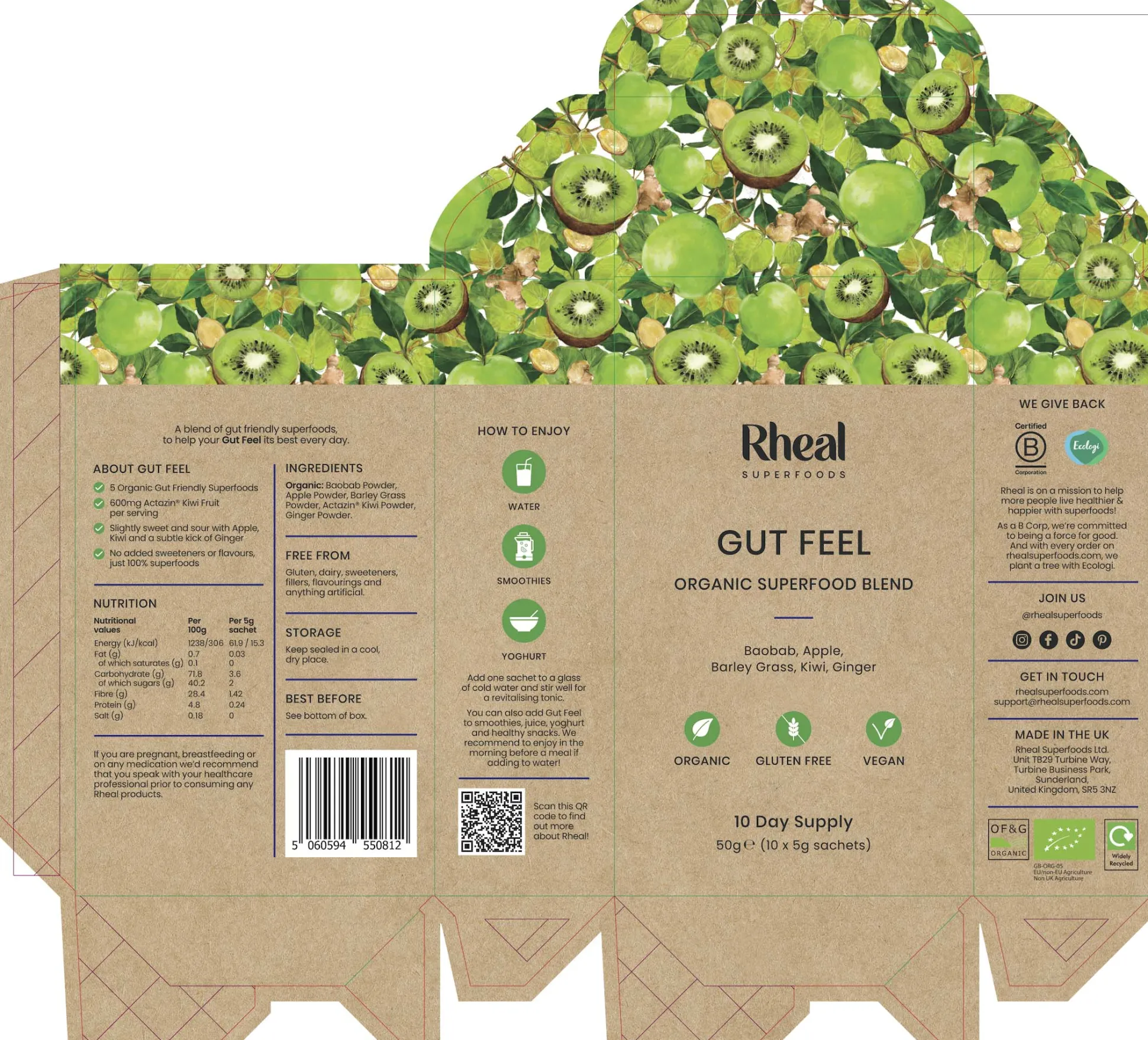 Rheal Superfoods Gut Feel Sachets 10x5g