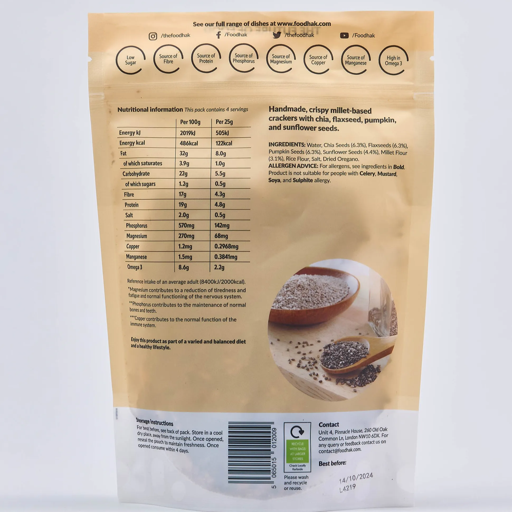 Seeded Omega and Millet Crackers 100g