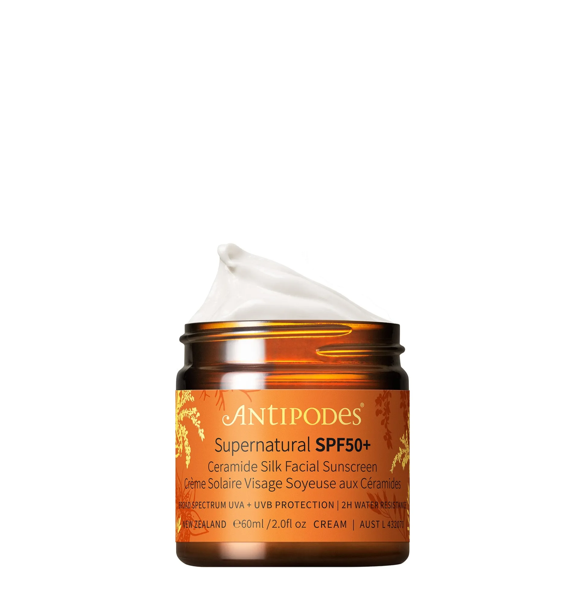Supernatural SPF50+ Ceramide Silf Facial Sunscreen 60ml 60ml