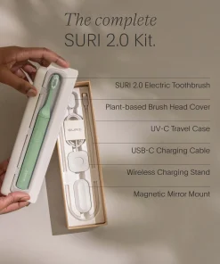 SURI S2 Electric Toothbrush and UV Travel Case Winter Fern each
