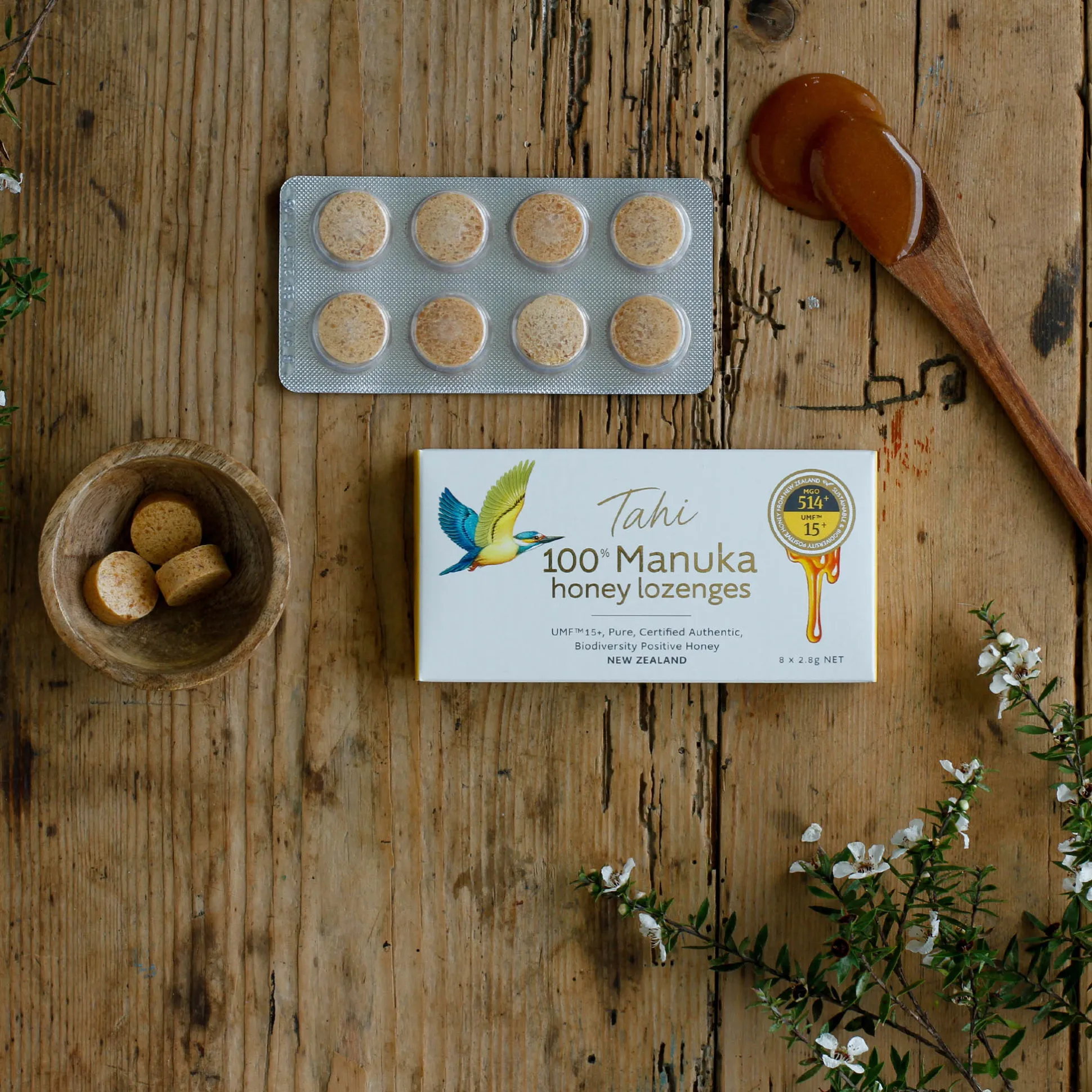 Tahi Manuka Honey Lozenges 100% UMF™ 15+ (MGO 514+) 8 lozenges