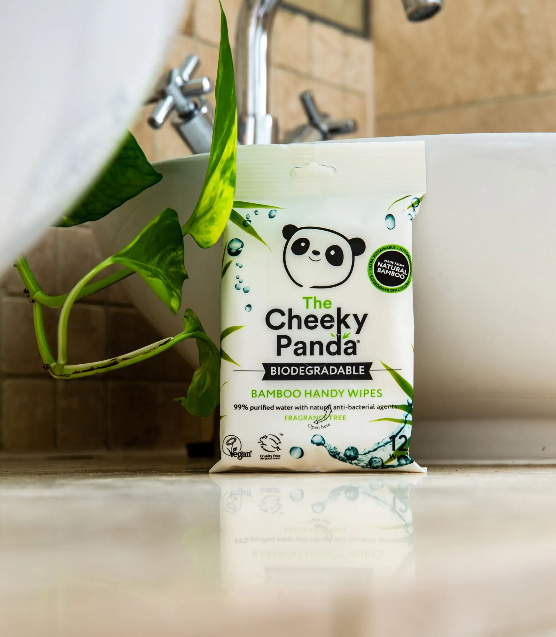 The Cheeky Panda Biodegradable Bamboo Handy Wipes 12 wipes