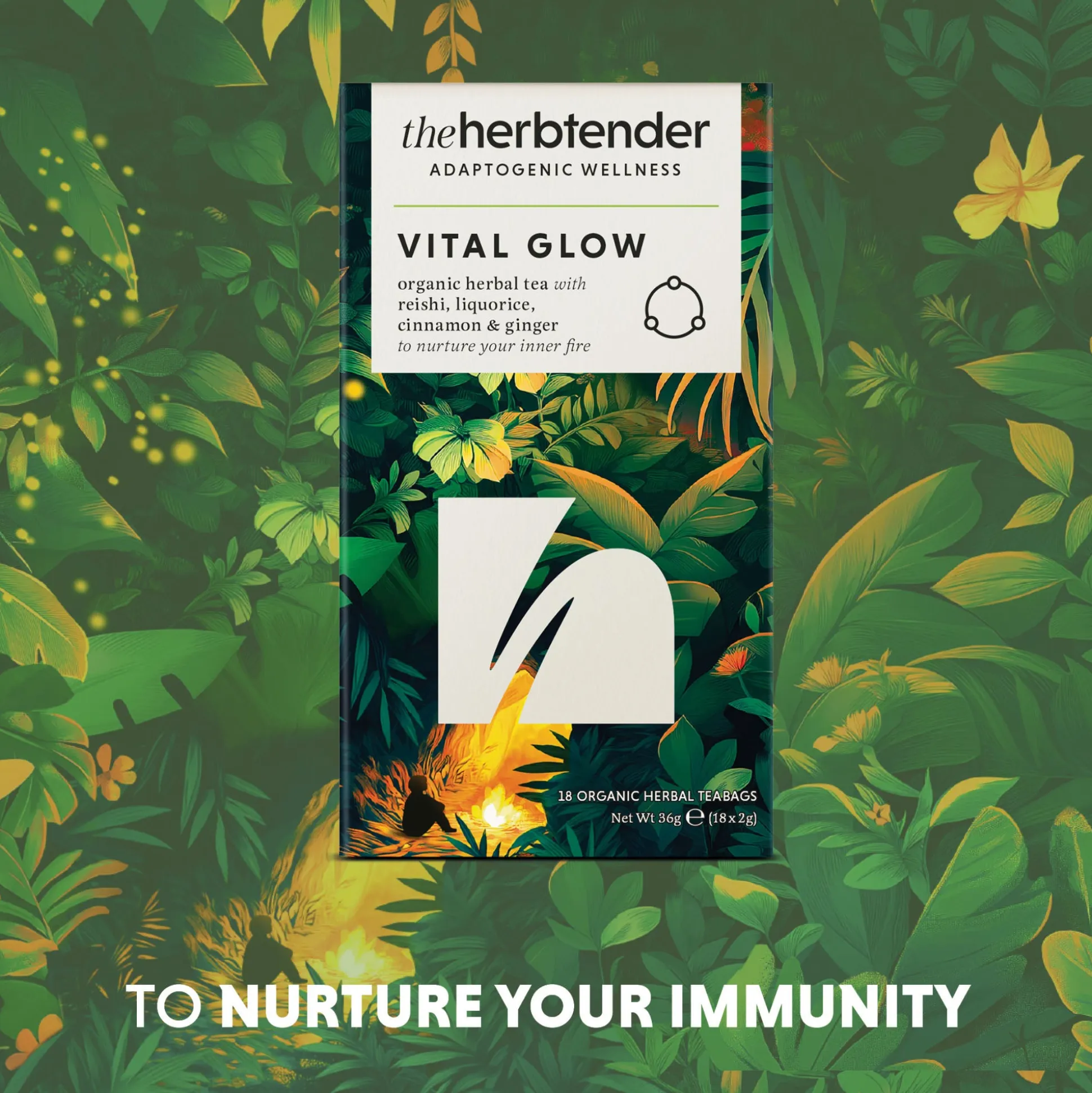 The HerbtenderVital Glow Organic Herbal Tea 18 bags