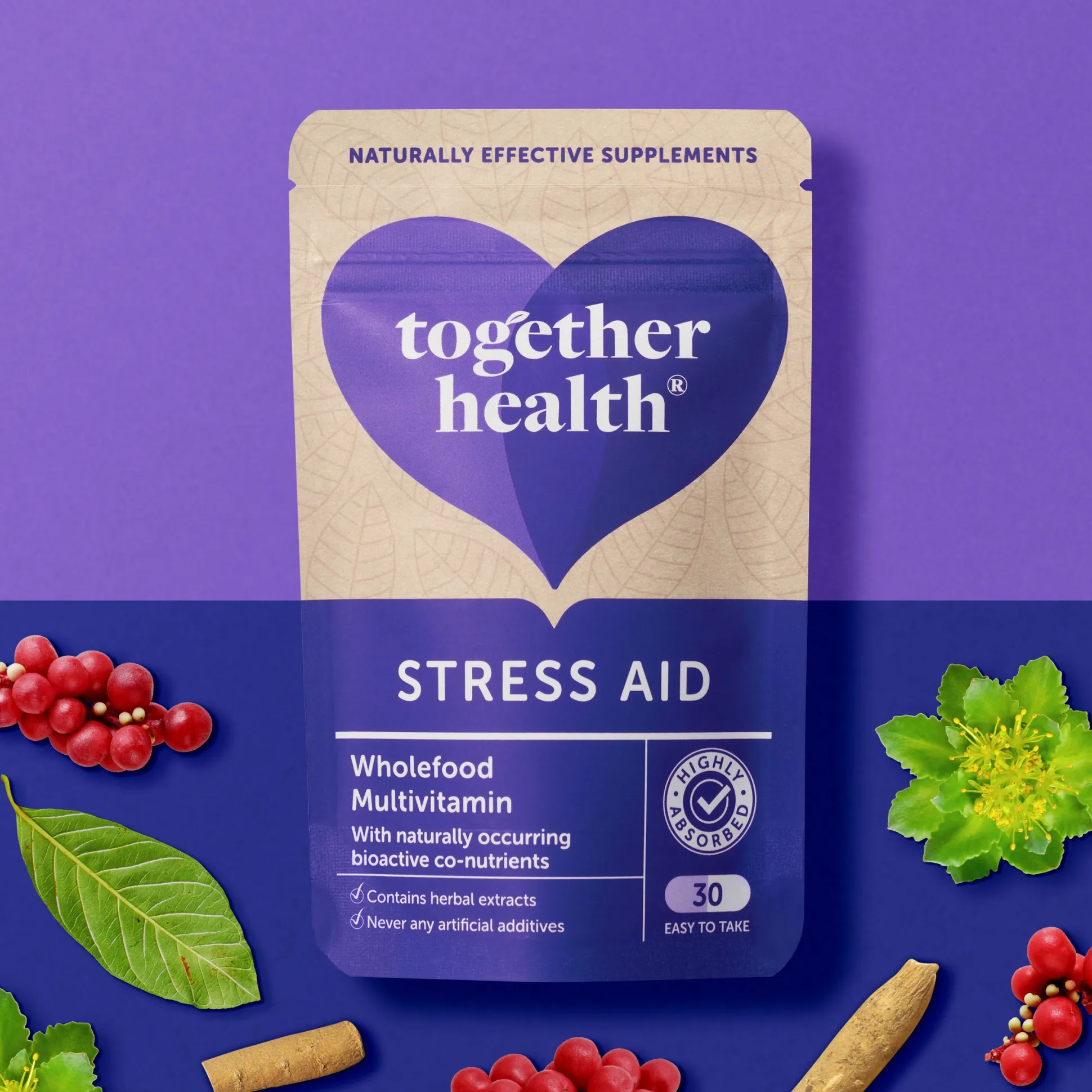 Together Health Stress Aid Multivitamin & Herbal Complex 30 caps