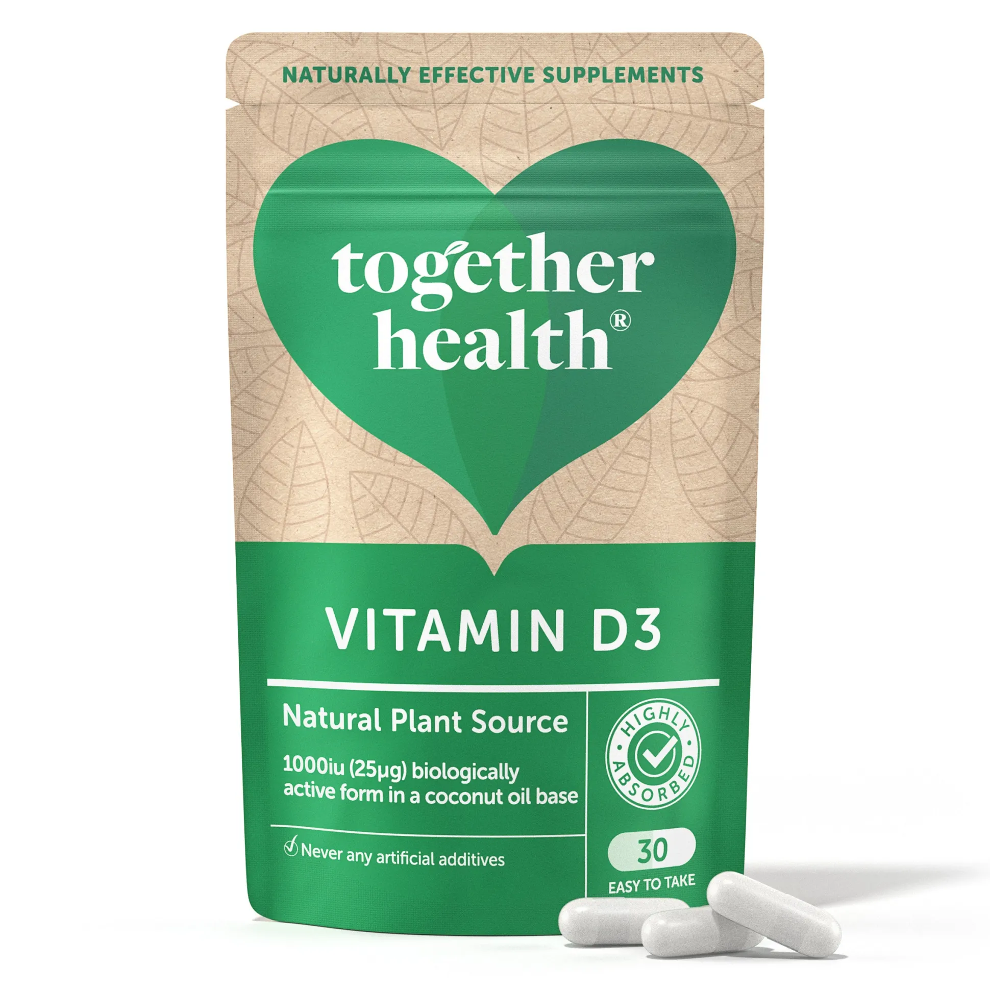 Together Health Vegan Vitamin D3 food supplement 30 caps
