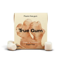 True Gum Plastic Free Chewing Gum with the Taste of Ginger & Turmeric 21g