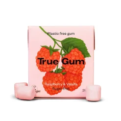 True Gum Plastic Free Chewing Gum with the Taste of Raspberry & Vanilla 21g
