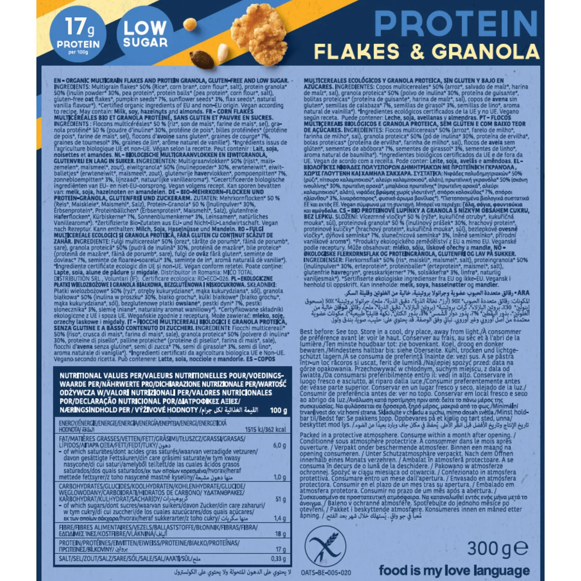 Turtle High Protein Flakes & Granola - Low sugar 300g