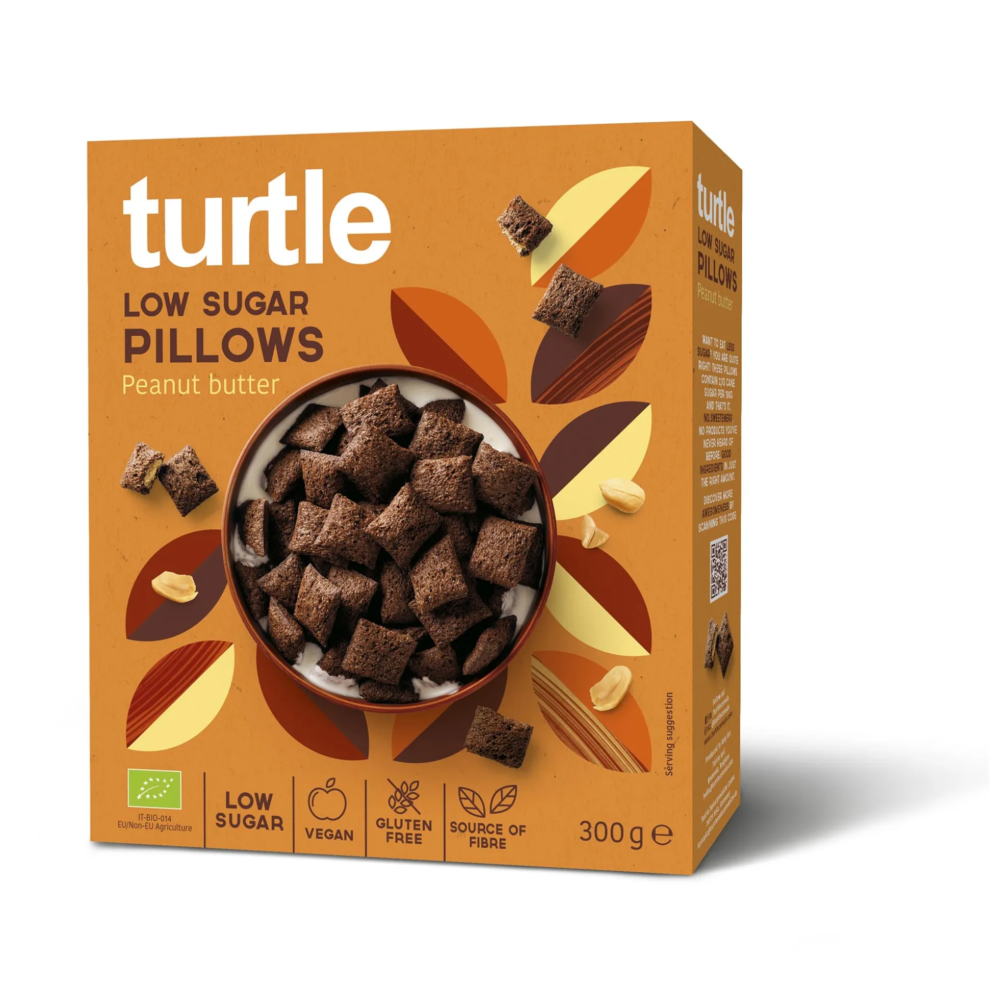 Turtle Organic Pillows Peanut Butter & GF 300g