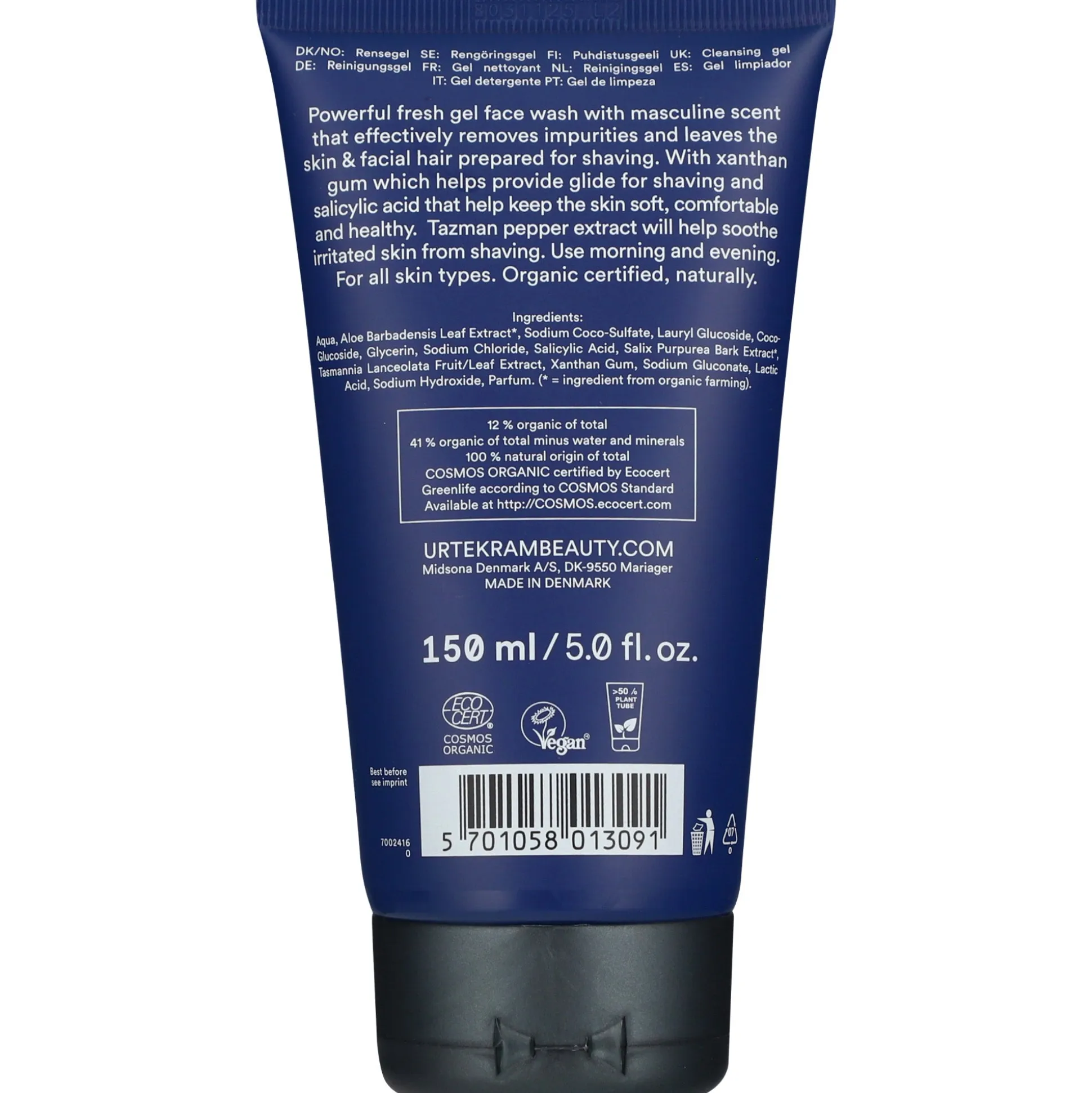 Urtekram Men's Face Wash Refreshing 150ml