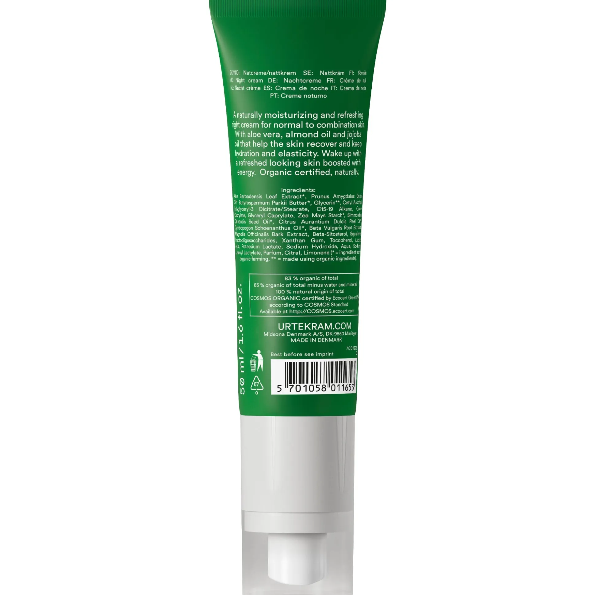 Urtekram Wild Lemongrass Night Cream 50ml
