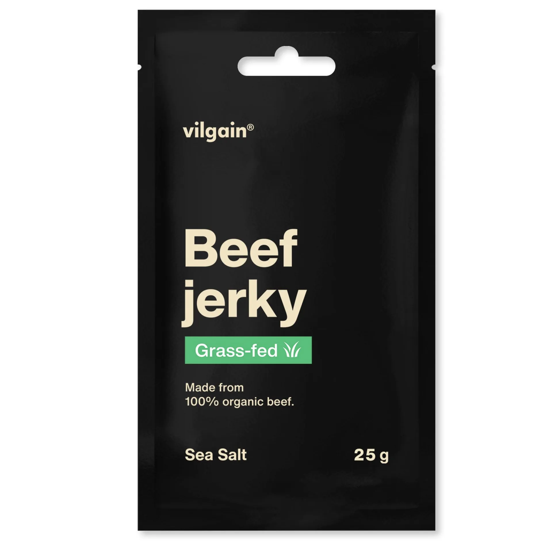 Vilgain Beef Jerky Grass-Fed Sea Salt 25g