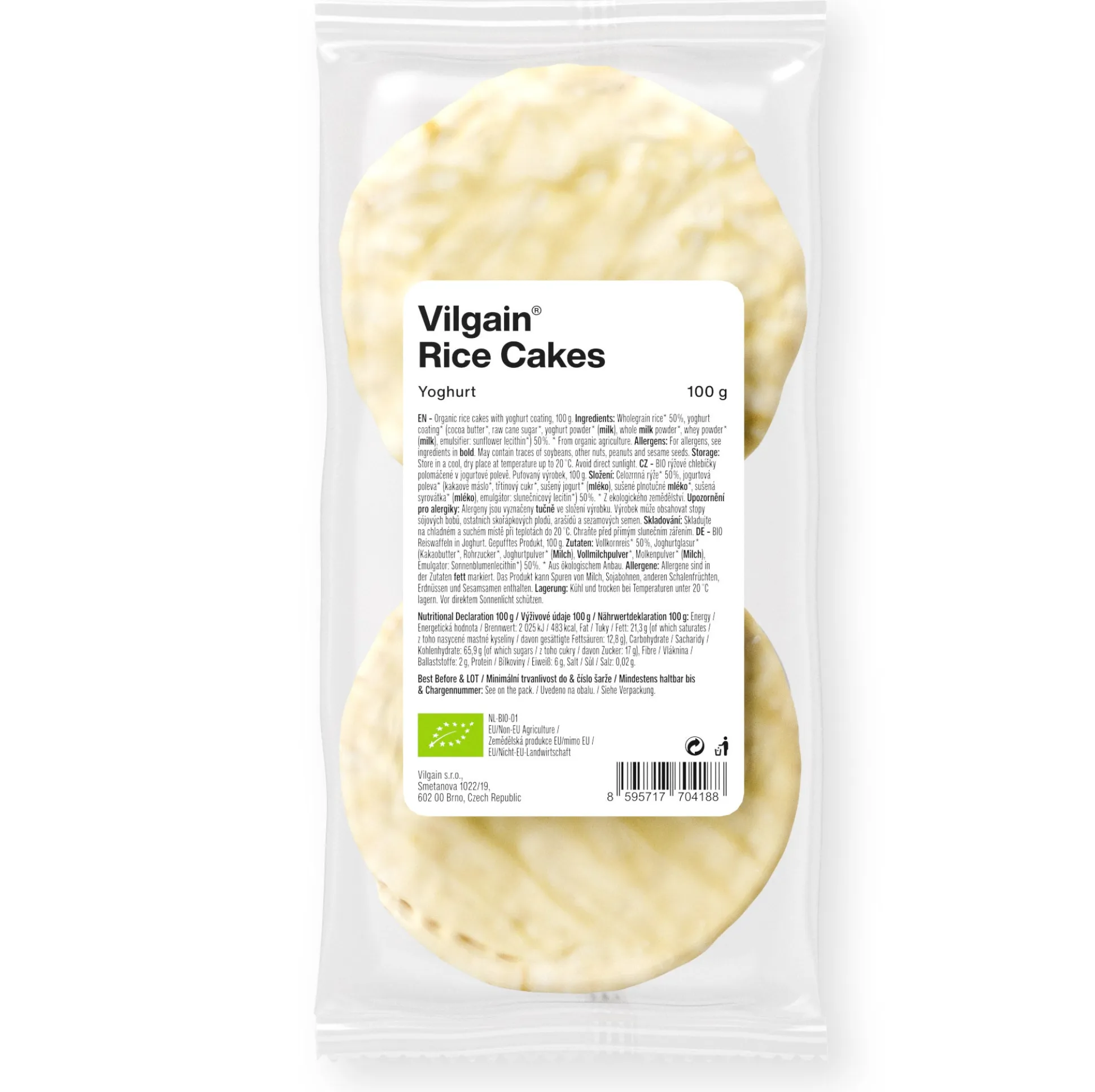 Vilgain Organic Rice Cakes - Yogurt 100g