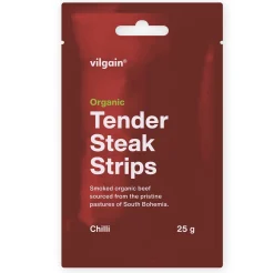 Vilgain Organic Tender Steak Strips Chilli 25g
