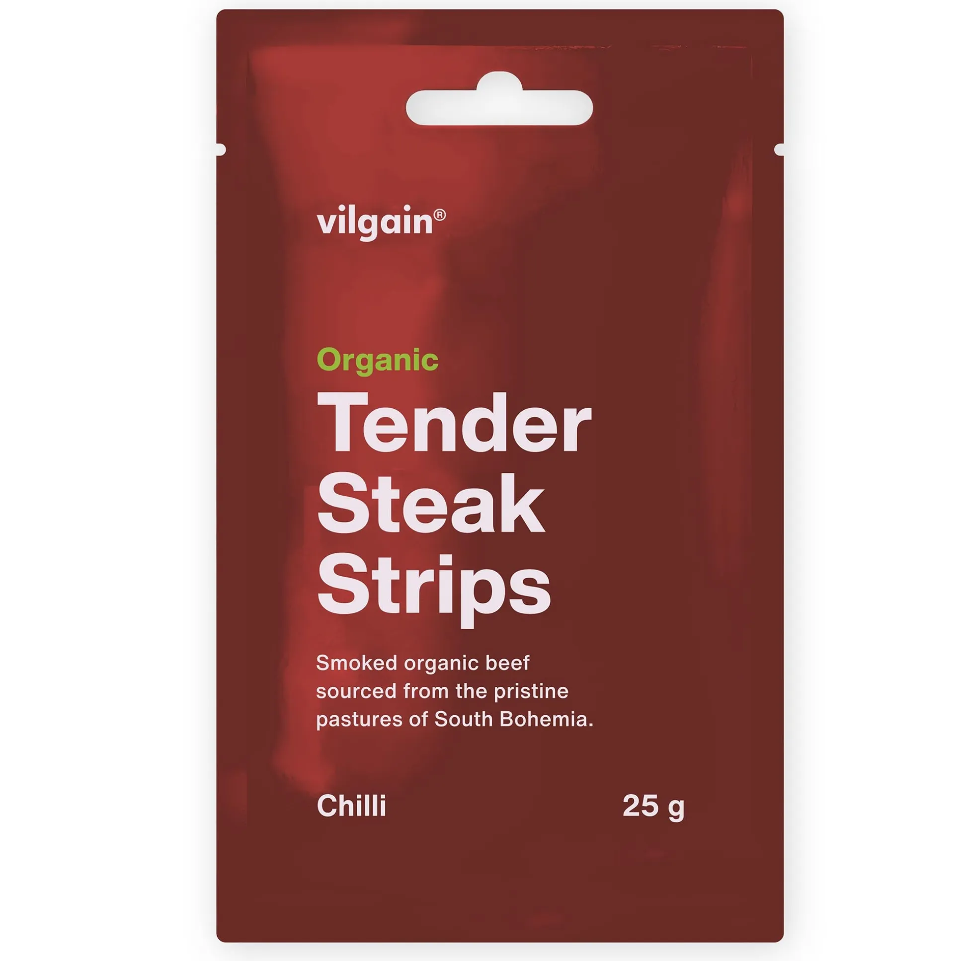 Vilgain Organic Tender Steak Strips Chilli 25g