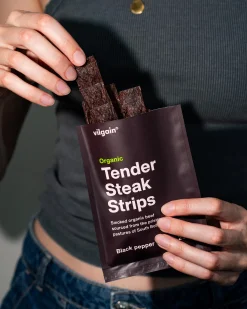 Vilgain Organic Tender Steak Strips Black pepper 25g