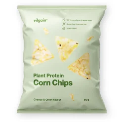 Vilgain Plant Protein Corn Chips Cheese & Onion flavour 60g