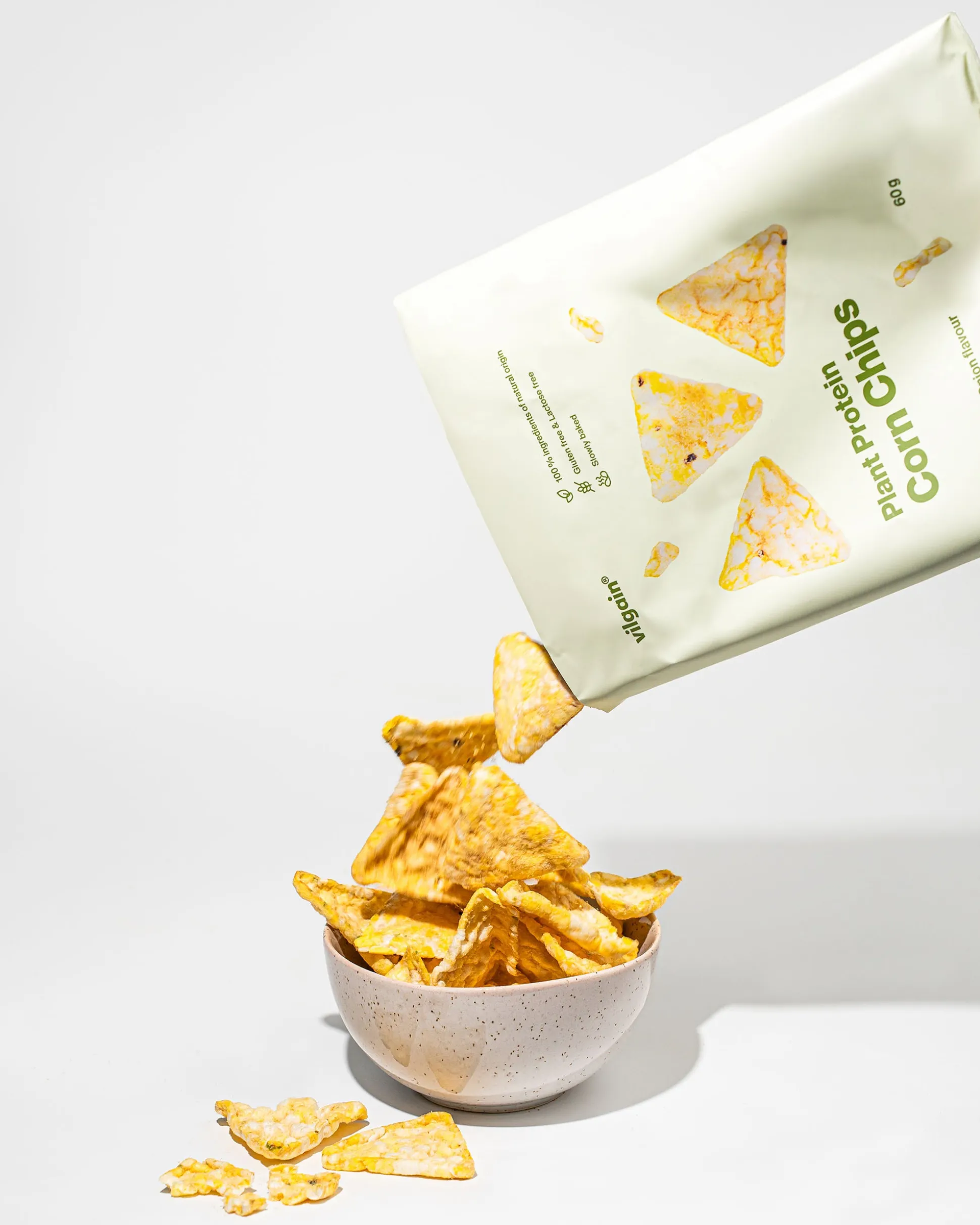 Vilgain Plant Protein Corn Chips Cheese & Onion flavour 60g
