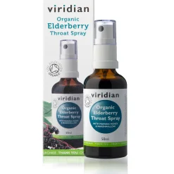 Viridian 100% Elderberry Throat Spray - Fresh Extracts With Manuka 50ml
