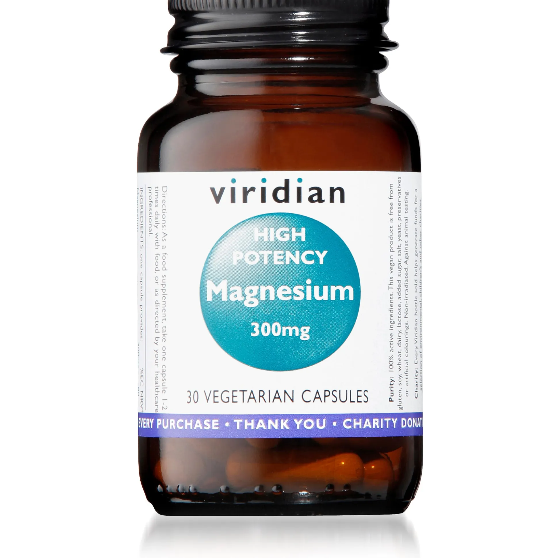 Viridian High Potency Magnesium 300mg 30 Caps
