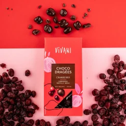 Vivani Choco Dragées Cranberry 75g