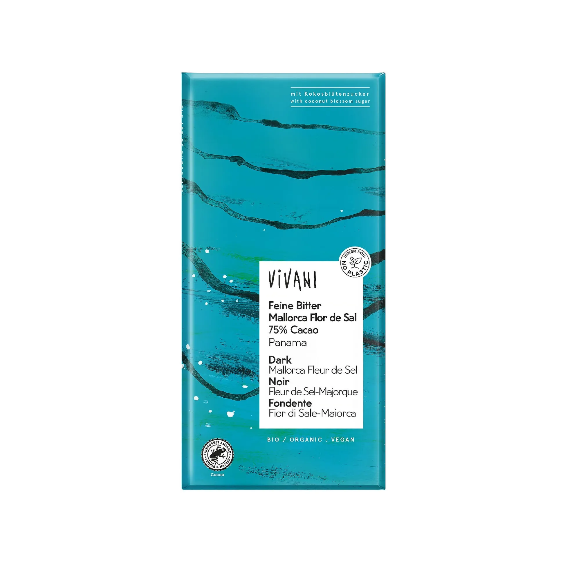 Vivani Dark 75% with Mallorca Fleur de Sel 80g