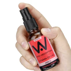 Well.Actually. Liposomal D3 2000 IU's + K2 100mcg Spray - Strawberry-Rhubarb Flavour - 90 Servings 25ml