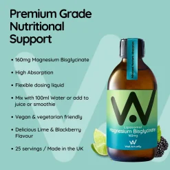 Well. Actually. Liposomal Magnesium Bisglycinate 200mg - Lime Flavour 250ml