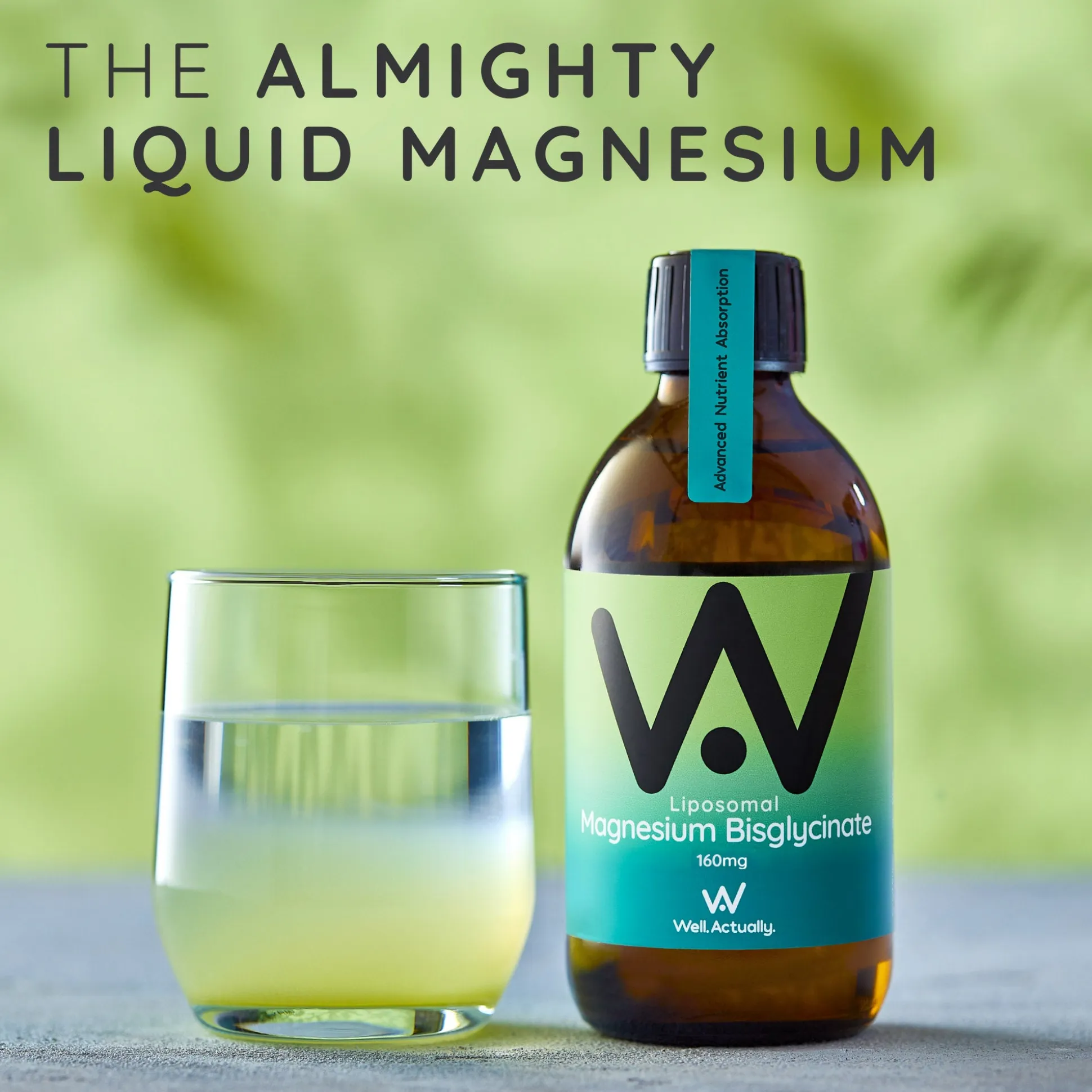 Well. Actually. Liposomal Magnesium Bisglycinate 200mg - Lime Flavour 250ml