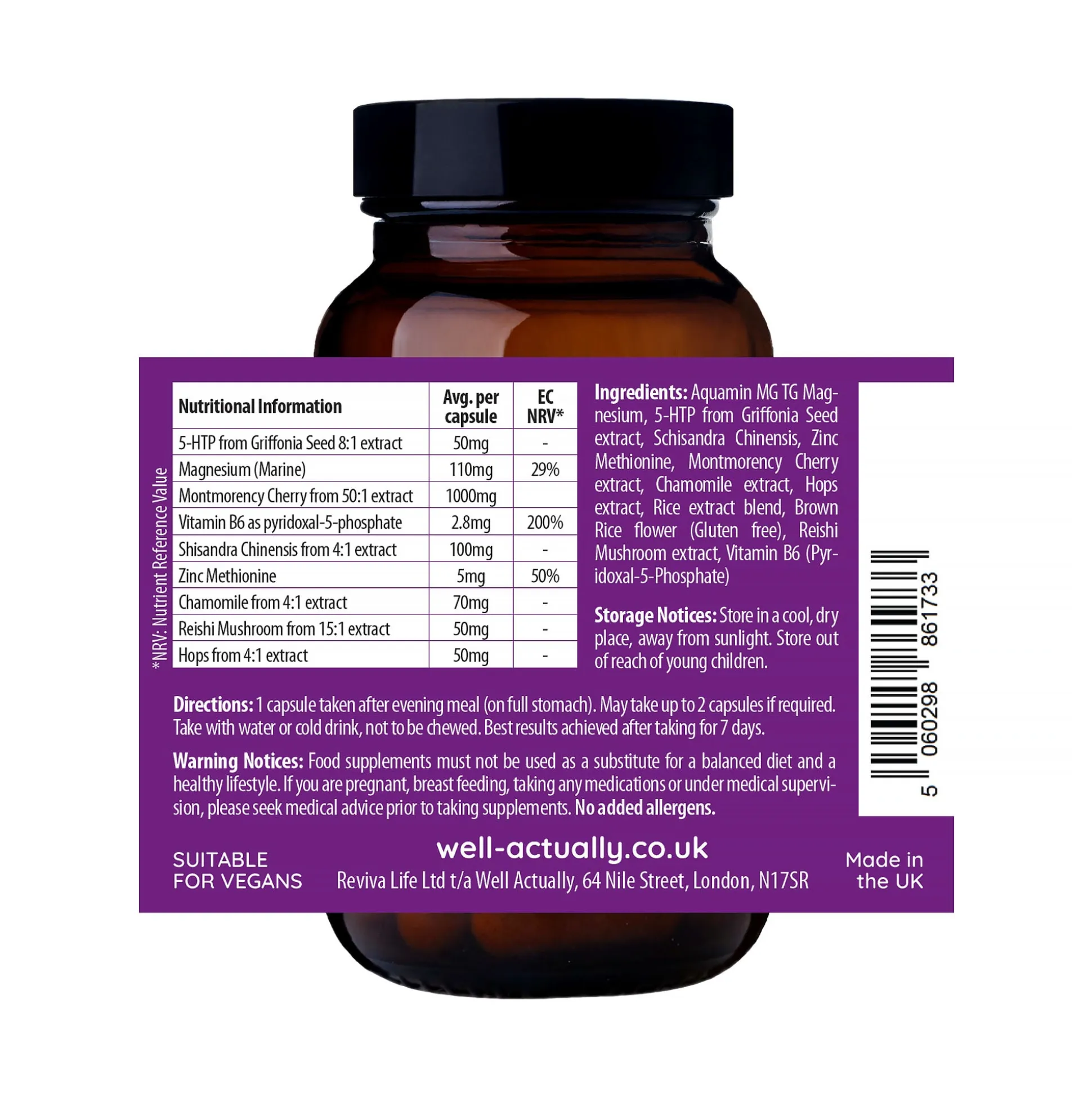 Well. Actually. Neuro Night 5-HTP+ 60 Capsules
