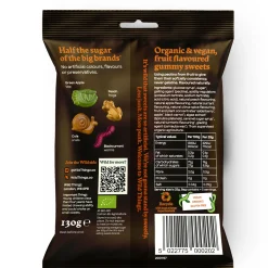 Wild Thingz Organic & Vegan Gummy Sweets, Gummy Grubs 130g