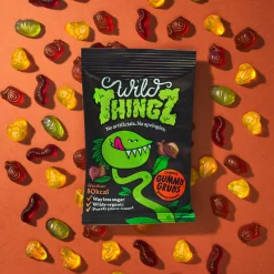 Wild Thingz Organic & Vegan Gummy Sweets, Gummy Grubs 130g