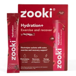 Zooki Hydrate+ Exercise & Recover, Cherry Flavour 30x7.9g