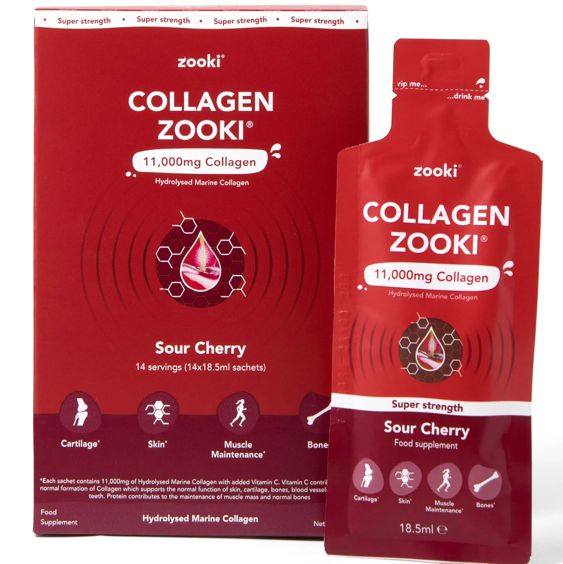 Zooki Super Strength Collagen Sour Cherry 14x18.5ml